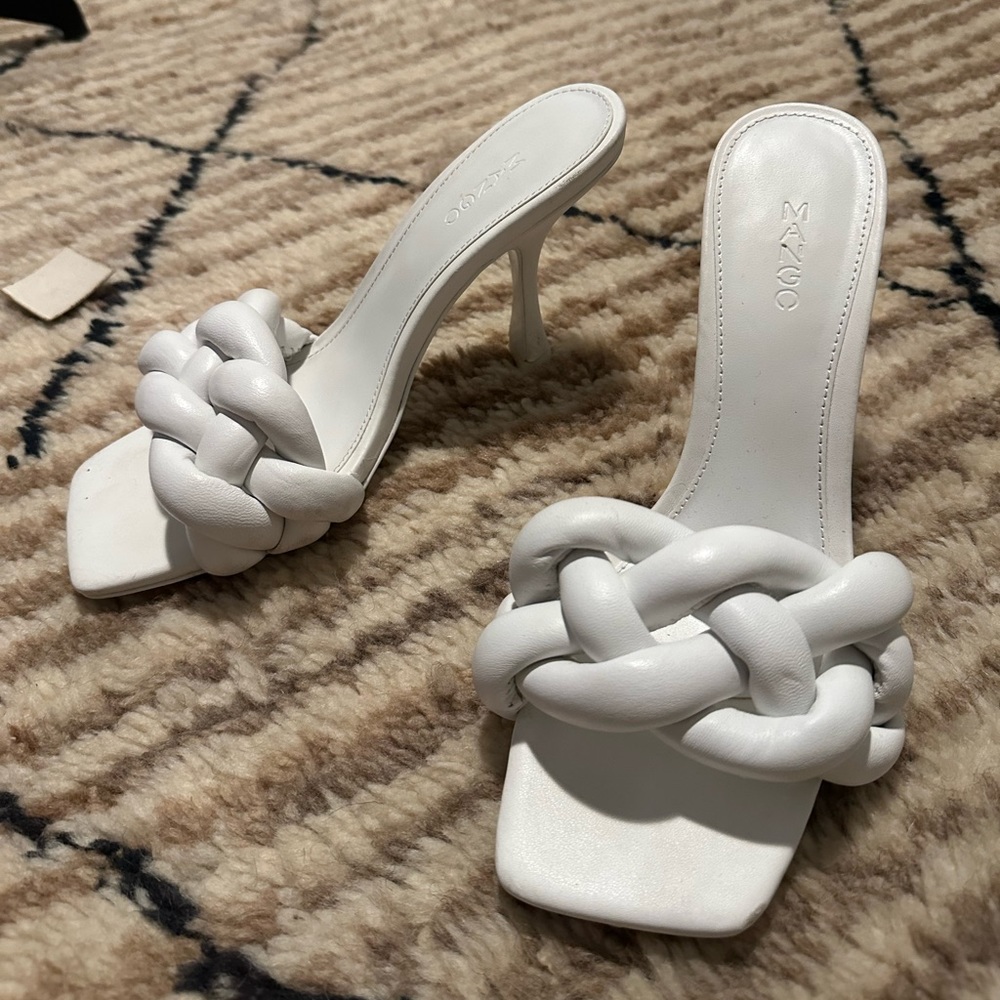 Mango white woven heel - Picture 2 of 3
